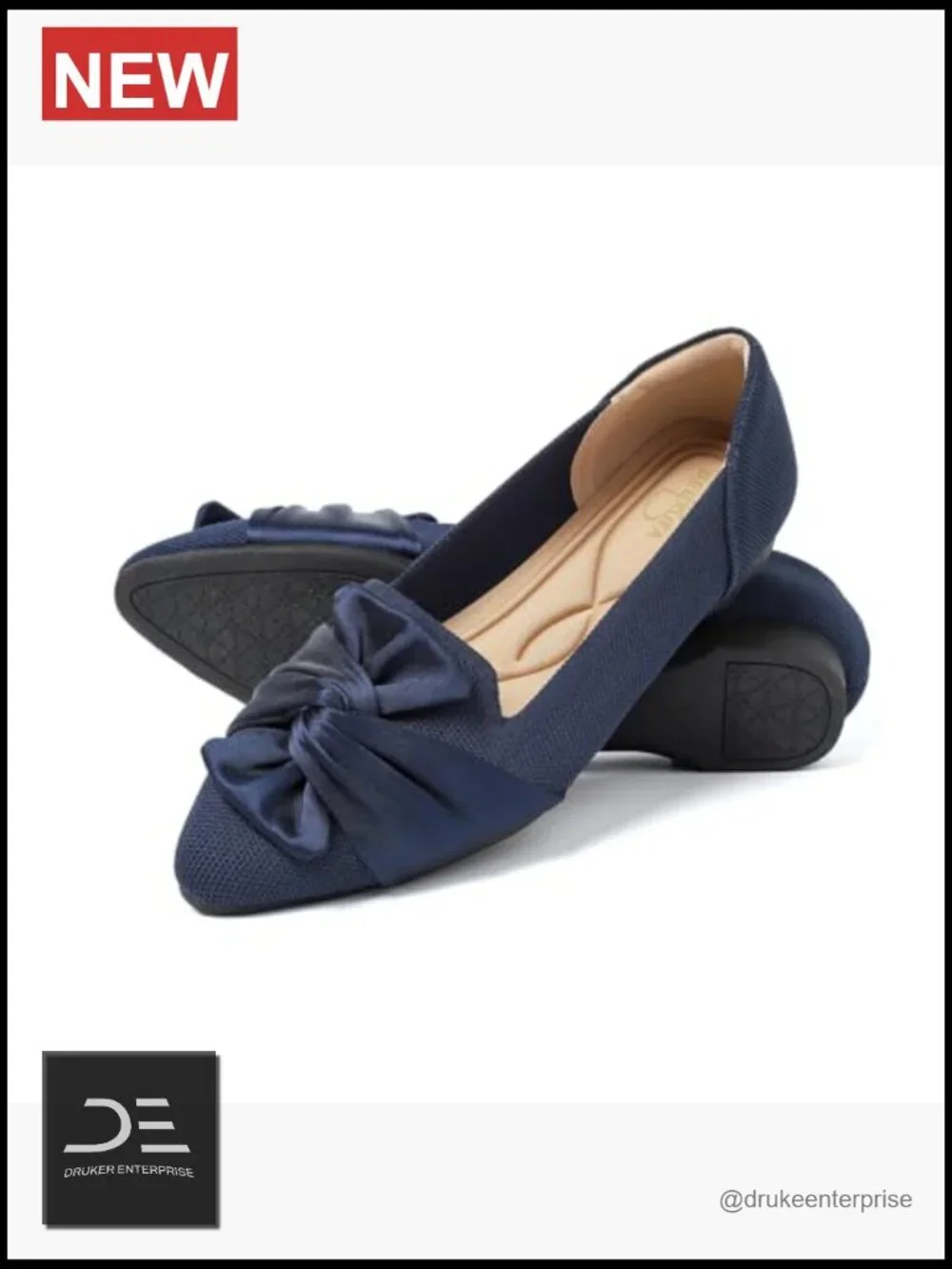 Women's Breathable Mesh Pointed Toe Ballet Flats with Bow, Non-Slip Rubber